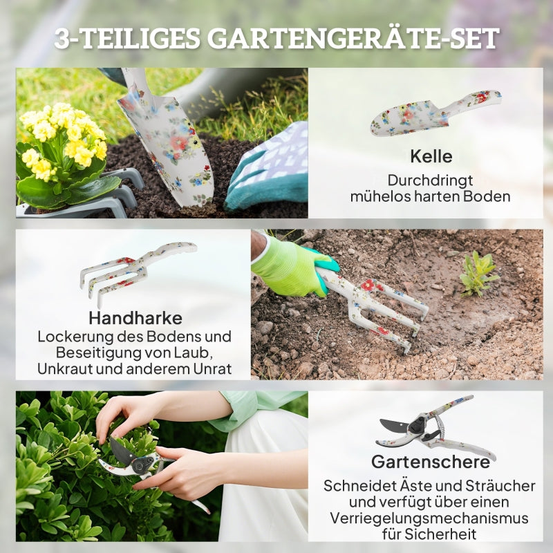 Garden Tool Set 3 Pieces Metal, Multi-colored