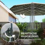 Double Parasol, Solar LED, UV 50+, Aluminium, Dark Grey