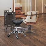 Saddle Stool Work Swivel Chair, Height Adjustable Upholstered, Black