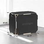 3-in-1 Plyo Box with Handle Openings and 3 Jump Heights, Wood, Black