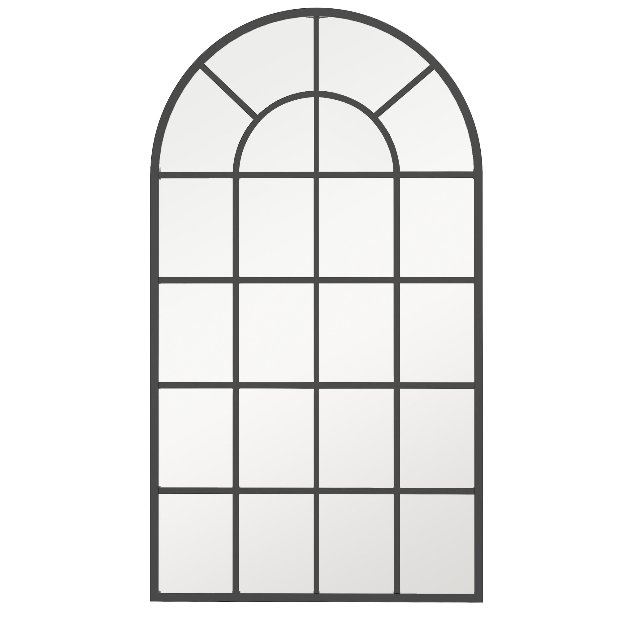 Wall Mirror, Wardrobe Hallway Living Room Bedroom, 110 x 62cm, Metal Frame, Black