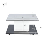 Coffee Table, High-Gloss Glass with Swivel Wheels