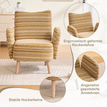 Armchair Modern Circular Pattern Side Pocket Solid Wood Legs - Fabric
