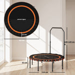Fitness Trampoline Adjustable Handrail Indoor/Outdoor - Orange