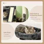 Sisal Cat Tree, Scratching Board Plush, Dark Grey
