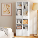 Bookshelf 6-Tier Adjustable Drawer Cabinet White