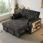 Sofa Bed, Folding with Storage, Cup Holder, USB, Gray