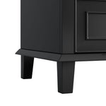 Bathroom Vanity Unit with Ceramic Sink and Solid Wood Legs, White and Black