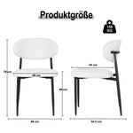 Dining Chair Samuel, Set of 4 Classic Design Metal Frame, White