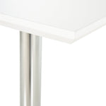 Bistro Table, Height Adjustable Square, Steel White