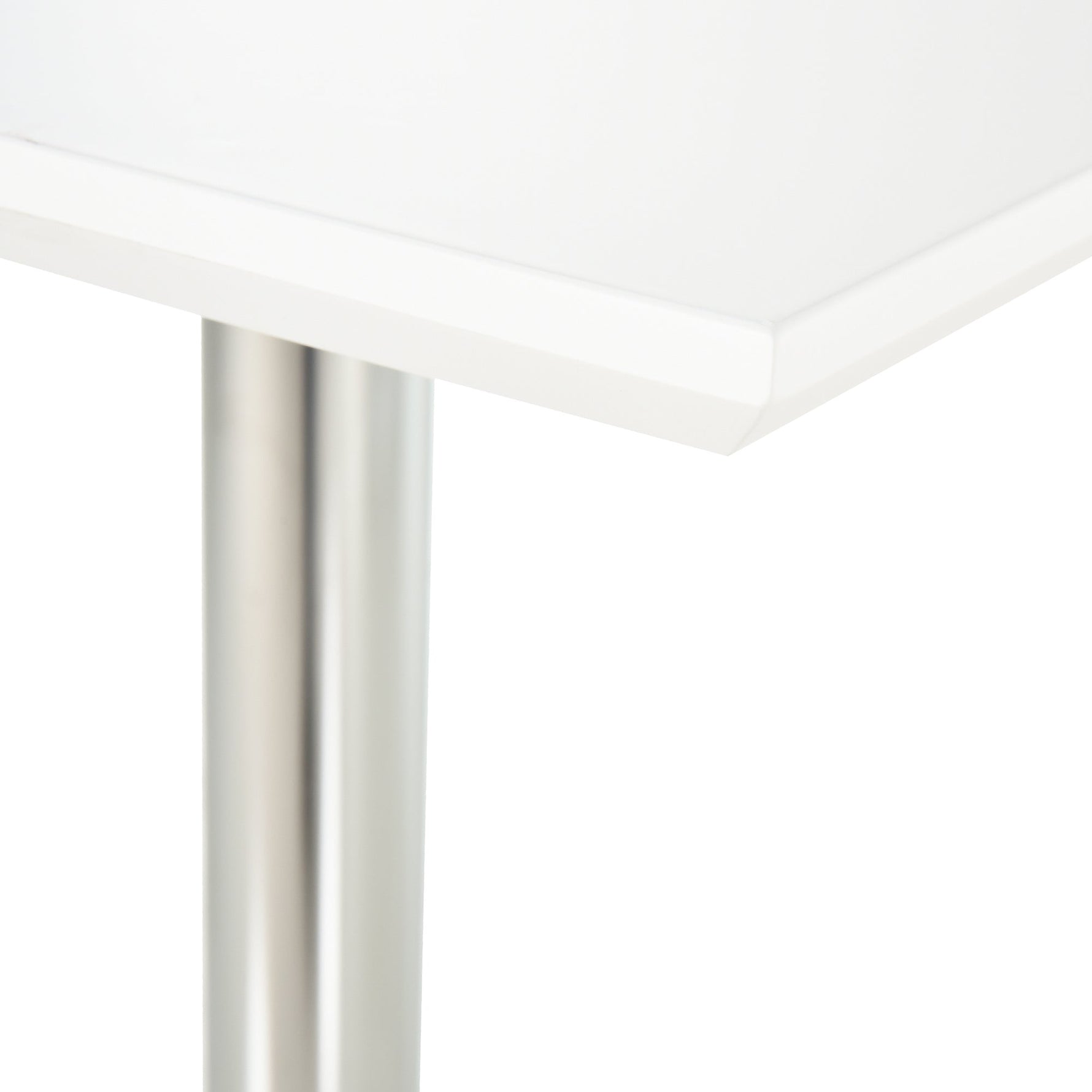 Bistro Table, Height Adjustable Square, Steel White