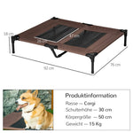 Outdoor Dog Bed, Cooling Raised, Metal Frame, Coffee Brown