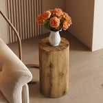 Round Coffee Table Small Side Table 30cm Diameter - Wood Look MDF