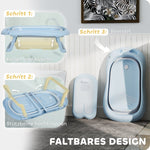Baby Bathtub, Foldable Non-Slip Safe, Light Blue