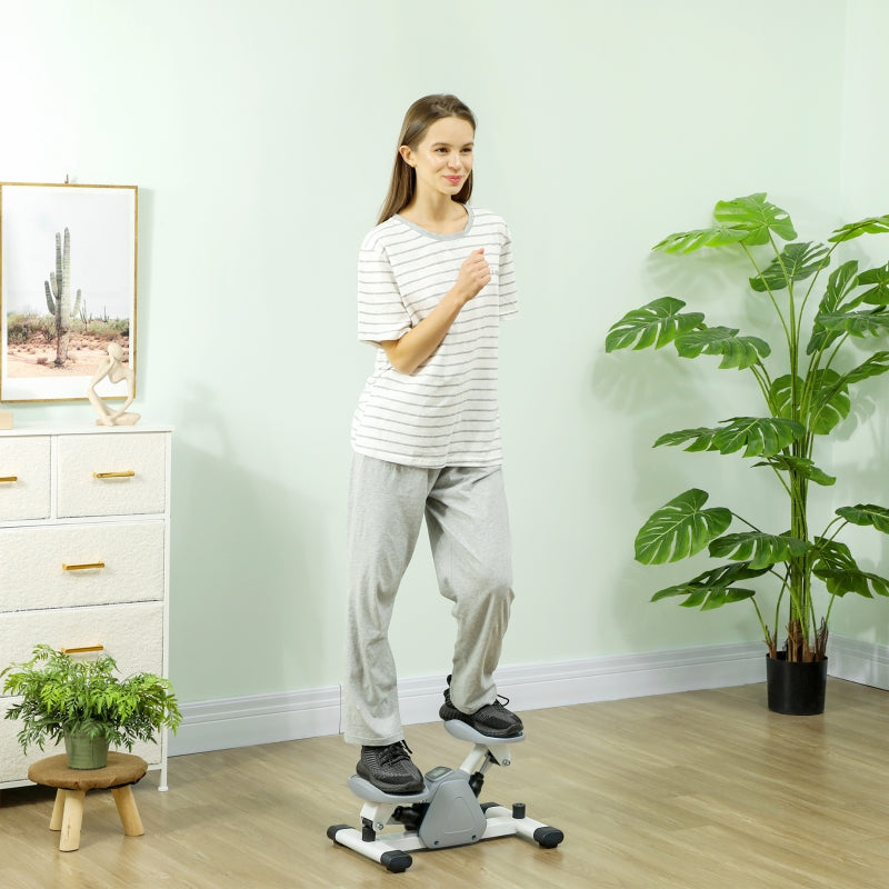 Mini Stepper with LCD Display, Non-Slip Pedals, 100 kg, Gray