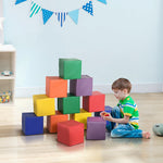 12-Piece Foam Building Blocks, Giant Soft Construction Toy Set, Red and Yellow