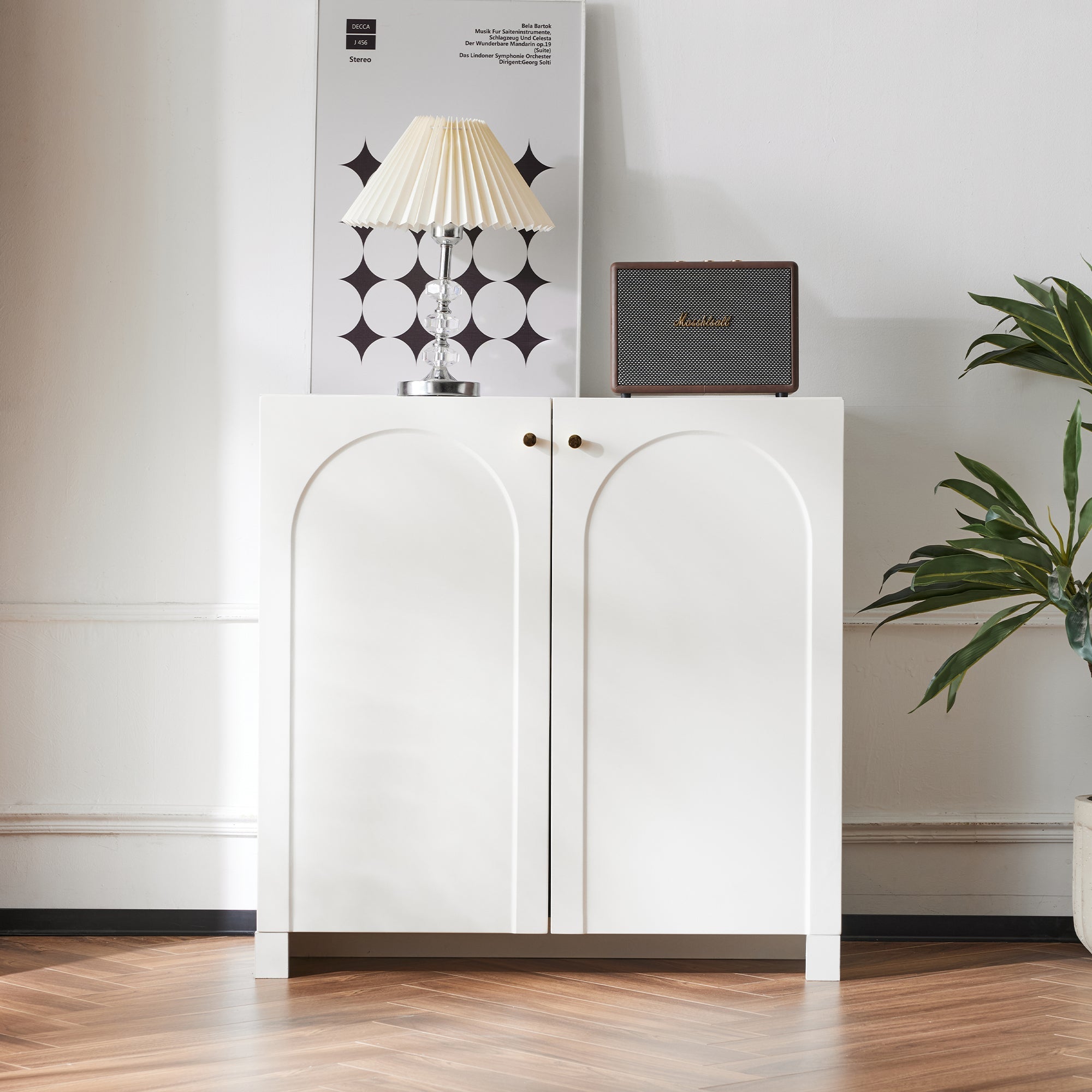 sideboard 2 door cabinet 80 x 40 x 80 cm cream-white