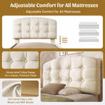 Upholstered Single Bed with Storage and Adjustable Headboard, 90x200cm, Beige Velvet
