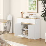 Sideboard, Kitchen Cabinet with Drawer, Adjustable Shelf, White