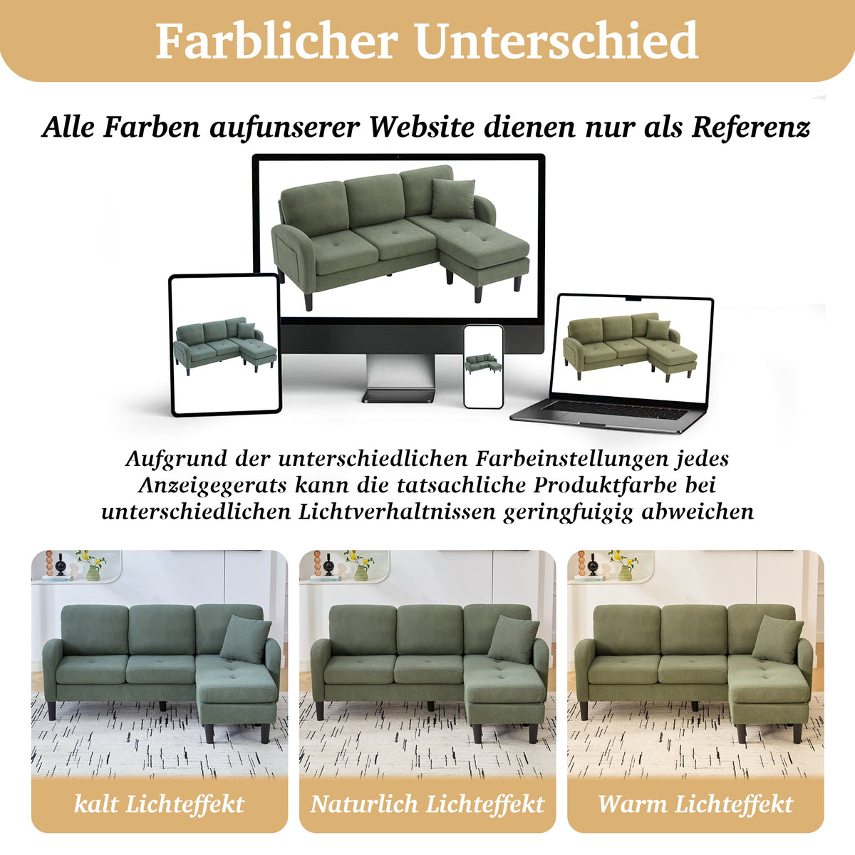 L-shaped Corner Sofa with Chaise Longue, 3-Seater Modular Design, Corduroy Fabric