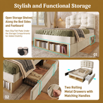 Upholstered Single Bed with Storage and Adjustable Headboard, 90x200cm, Beige Velvet
