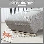 Relaxing Lounge Chair, Upholstered Chaise Longue, Steel Legs, Light Gray