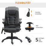 Office Chair, High Back Massage Swivel, Faux Leather Black