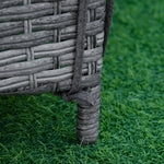 Sun Lounger, Adjustable Cushion, Rattan Grey