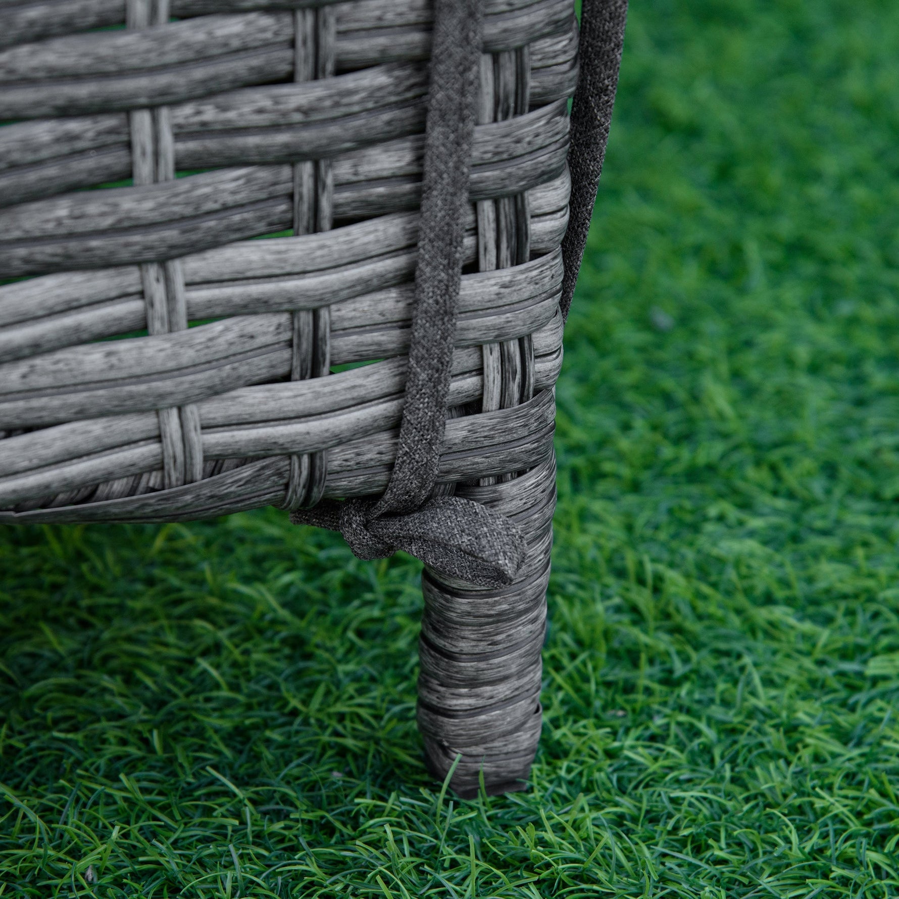 Sun Lounger, Adjustable Cushion, Rattan Grey