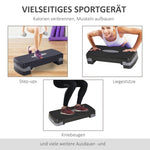 Step Board Aerobic, 2-Level Adjustable, Black Grey