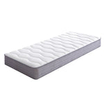Upholstered Single Bed 90x200 LED USB Storage, Beige Linen