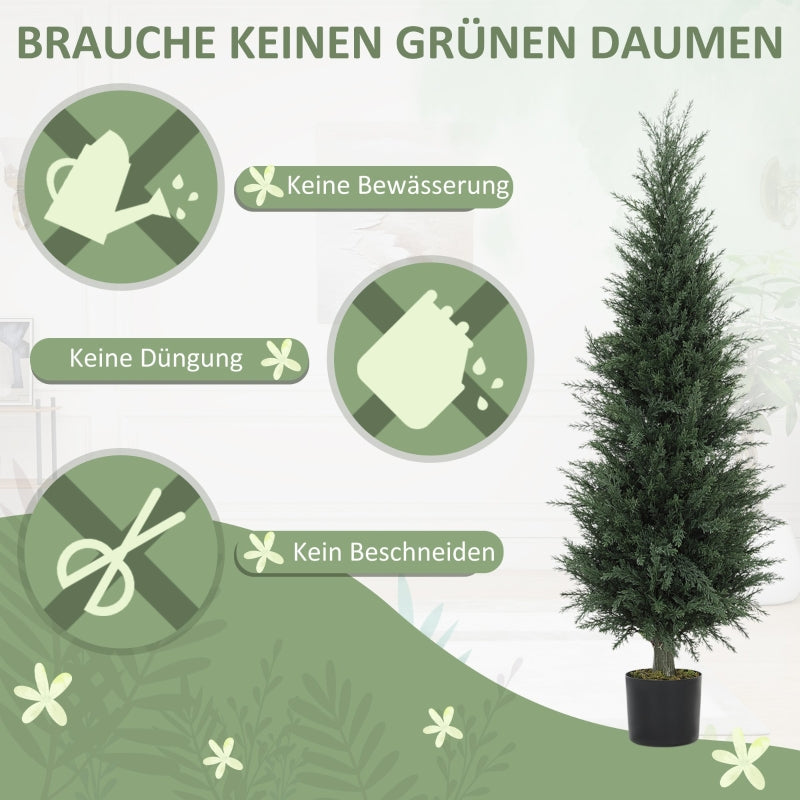 Artificial Cypress Plant, 120cm UV-resistant Tree, Green