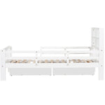 Multi-functional Children's Bed with Drawers and Chalkboard, 90x200cm, White