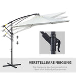 Cantilever Parasol, Round, 300 cm, Cream Polyester