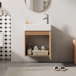 Bathroom furniture washbasin with vanity unit 46 cm, hanging, small guest, in furniture