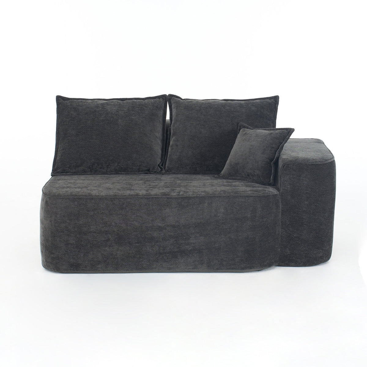 2-Seater Sofa with Side Pockets and No Assembly, Black