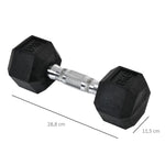 Hexagon Dumbbells, 2x6 KG, Cast Iron, Black