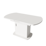 Extendable Oval Dining Table Modern Minimalist Storage Space-saving White
