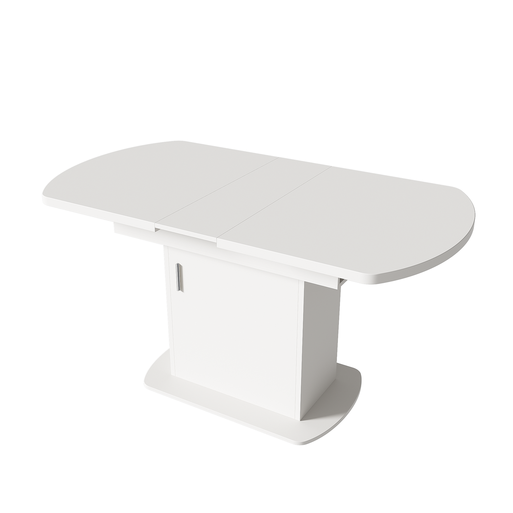 Extendable Oval Dining Table Modern Minimalist Storage Space-saving White