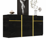 Luxurious Sideboard with 3 Doors and 2 Drawers, High-Gloss Lacquer Finish