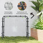 Football Rebounder Double-Sided Adjustable in 5 Levels Steel Black