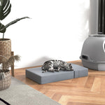 Pet Stairs, 2 Steps Foldable, Dog Stairs, Grey PU Leather