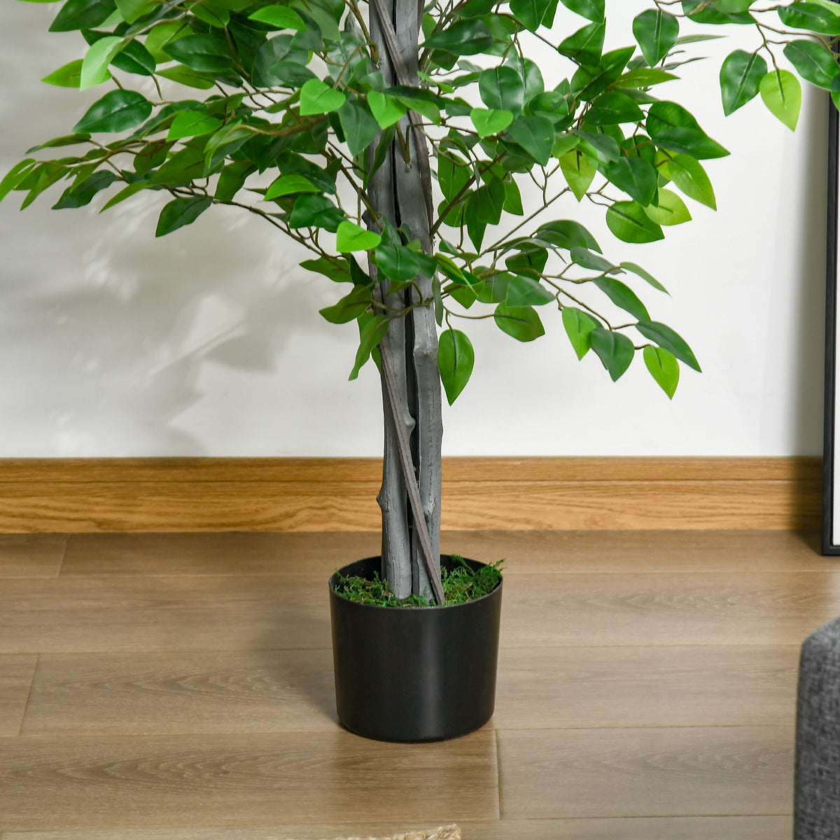 Artificial Ficus Tree 135 cm Large Realistic in Pot, Plastic