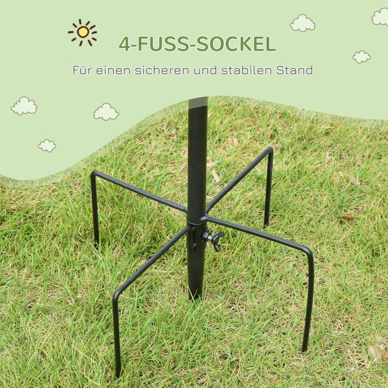 Bird Feeding Station, 208 cm 4 Hooks Bird Bath, Steel, Black