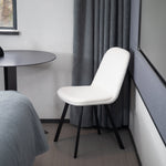 Dining Chair Set of 2 Soft Padded Metal Frame - Teddy Fleece