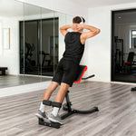 Training Chair Fitness Bench Weight Bench, Adjustable Handles, Steel Red+Black