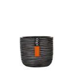 Indoor Nature Rib Egg Planter (Black) - 18cm Dia