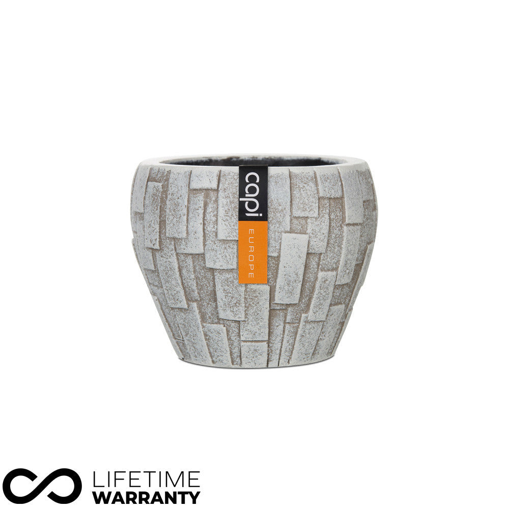 Indoor Nature Tapered Stone Planter (Ivory) - 15cm Dia