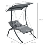 Hollywood Swing Garden Swing Cushions Adjustable Sunshade, Dark Grey
