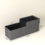 Folding Storage Bench, Separate Containers, Linen-Look, Dark Gray